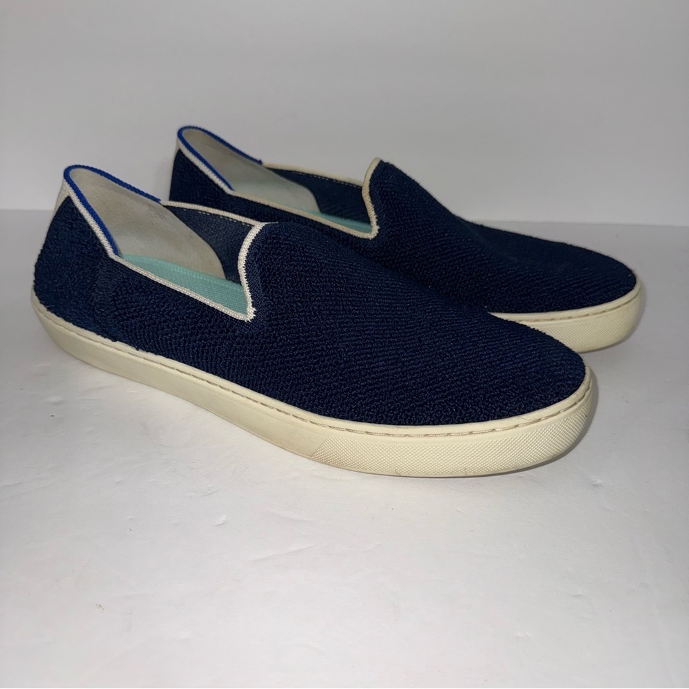 Rothy's The Slip On Terry Sapphire Fabric Low Top Loafers Sneakers Shoes Sz 10